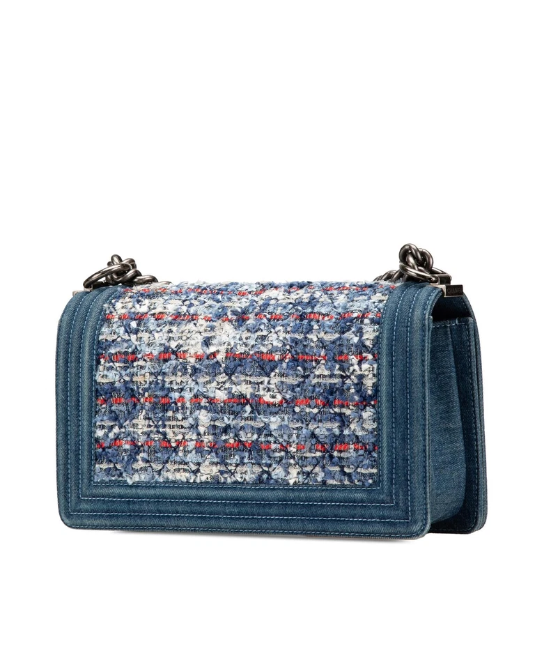 Preloved chanel Classic Flap Denim Tweed Bag Women Blue Crossbody Bags One Size - Imagem 2 de 4