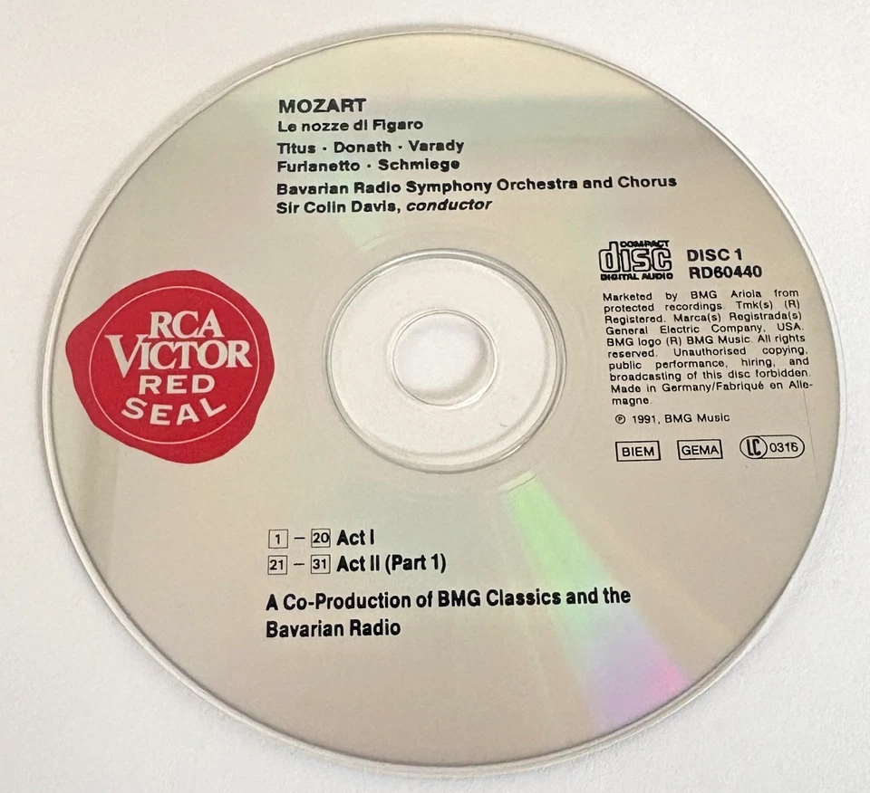 3 CDs Mozart LE NOZZE DI FIGARO Titus Donath Sir Colin Davis | excellent (C8246) - Bild 3 von 4