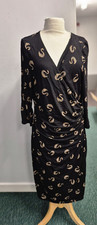 Phase Eight Black and Gold Design Dress Size 18 CHARITY SALE