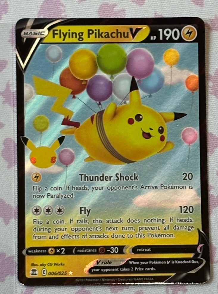 Pokémon TCG Flying Pikachu V Celebrations Holo Ultra Rare Card 006/025 NM