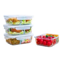 Glas Frischhaltedosen 4Er Set 980Ml 2 FäCher – Meal Prep & Aufbewahrung
