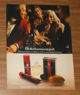Rare Advertising HATTRIC Extra Dry After Shave Eau de Cologne Men's Soap 1973