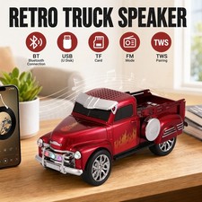 Vintage Truck Shaped Bluetooth Speaker Portable Retro Car Speaker TWS FM Radio