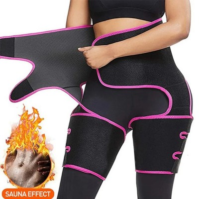 Black Pink Trim Tummy Slimming Waist Trainer and Thigh Slimmer Size M
