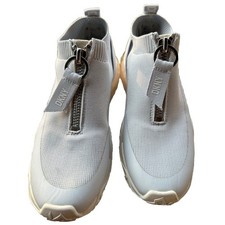 DKNY Womens Slip On Zip Front Sock Sneakers Light Blue Size 8M