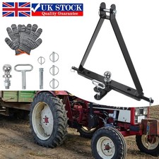 3-POINT LINKAGE TOW HITCH - Compact Tractor Mounted Towing Cat 1 Triangle Pin UK