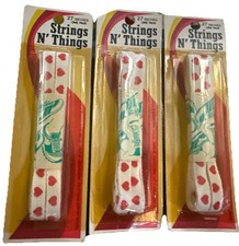 STRINGS N  THINGS Vintage 1981 SHOELACES, Set Of 3, Red Hearts, 27  Inches, NOS