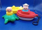 VTG 1970s FISHER-PRICE  🧼 JUMBO LITTLE PEOPLE Bath Toys Lot (6) Boats & People