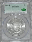 1882-S Morgan Silver Dollar $1 CAC MS62 Certified U.S. Silver Coin Nice Luster