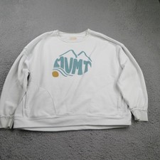 Free People Movement Logo Metti Crew Sweatshirt Women's Small White Pullover