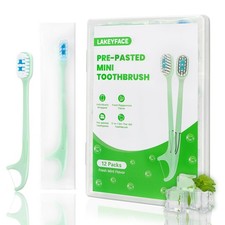 5-in-1 Travel Toothbrush Set, Prepasted Disposable Mini Toothbrushes with Too...