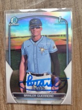Brailer Guerrero Signed 2023 1st Bowman Chrome Baseball Card #BCP-240 Rays /499