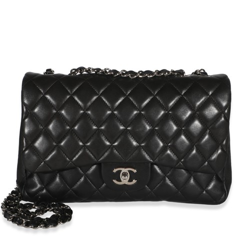 Chanel Black Quilted Lambskin Jumbo Single Flap Bag