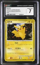 CGC 7 Pikachu 2010 Pikachu World Collection Holo Pokemon Card