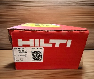 Hilti KB-TZ2 1/2 X 5-1/2  Concrete Anchors 2210256 QTY 20 Box