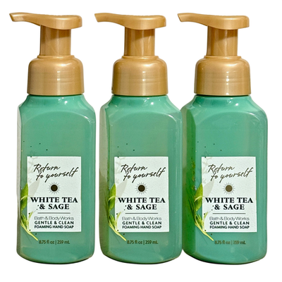 #ad 3 PACK Bath amp; Body Works WHITE TEA amp; SAGE Gentle Foaming Hand Soap 8.75 oz $24.95