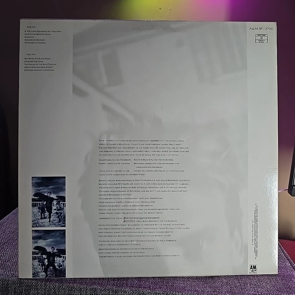 Sting – The Dream of the Blue Turtles – 1985 A&M–SP-3750 Vinyl Record LP - Image 2 of 4