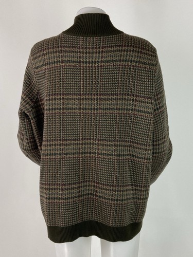 Lauren Ralph Lauren Size 1X Houndstooth Zip Front Cardigan Sweater Zip Pocket - Picture 3 of 8