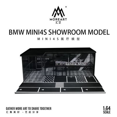 US Diorama 1/64 Showroom Model LED Lighting Diecast Garage Scene Display Case