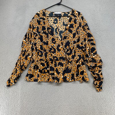 Eloquii Top Womens 22 Elements Animal Print Leopard Faux Wrap