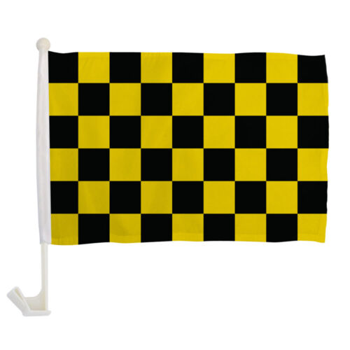 1 dozzina bandiera auto a scacchi giallo e nero bandiera auto a scacchi - Foto 1 di 1
