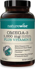 NatureWise Omega 3 1000mg with EPA, DHA, & Vitamin E, High Potency Supplement