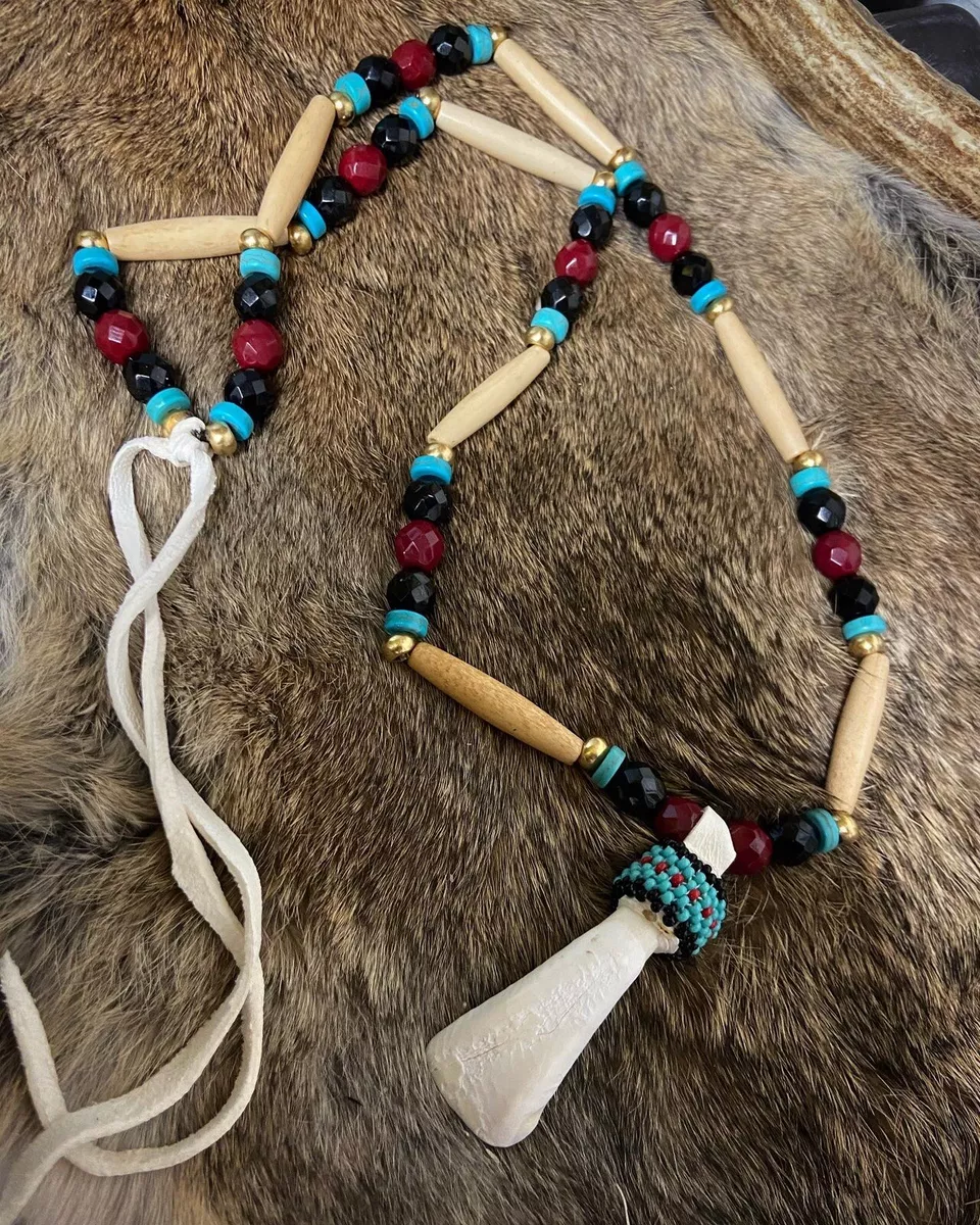 Mens native on sale american beaded necklaces