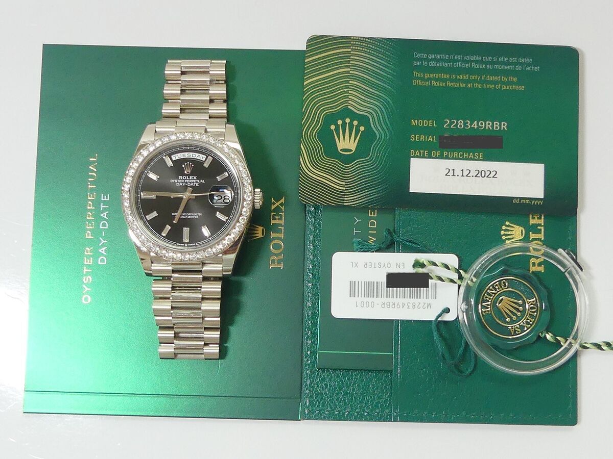 Rolex Day Date President 40mm 18K white gold black baguette Rolex Day Date President 40mm 18K white gold black baguette