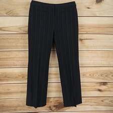 Style & Co. Dress Pants Womens 14P Black Striped Flared Leg Stretch Relaxed NWT