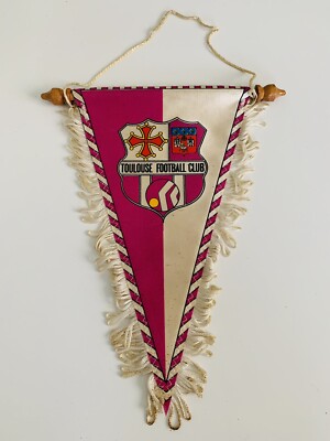 Toulouse TFC grand fanion vintage foot football pennant banderin 35cm x 28cm