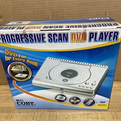 New Coby DVD-217 Compact Progressive Scan DVD CD CD-R, RW Player With Remote