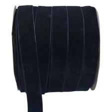 10 Yards Velvet Ribbon Spool Navy 1"