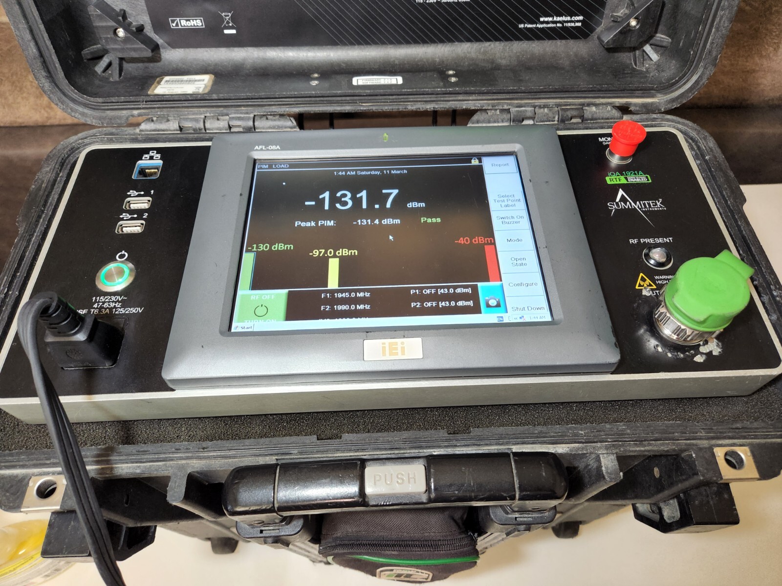 Kaelus IQA 1921A Passive Intermodulation (PIM) Test Set (60 Day Warranty)