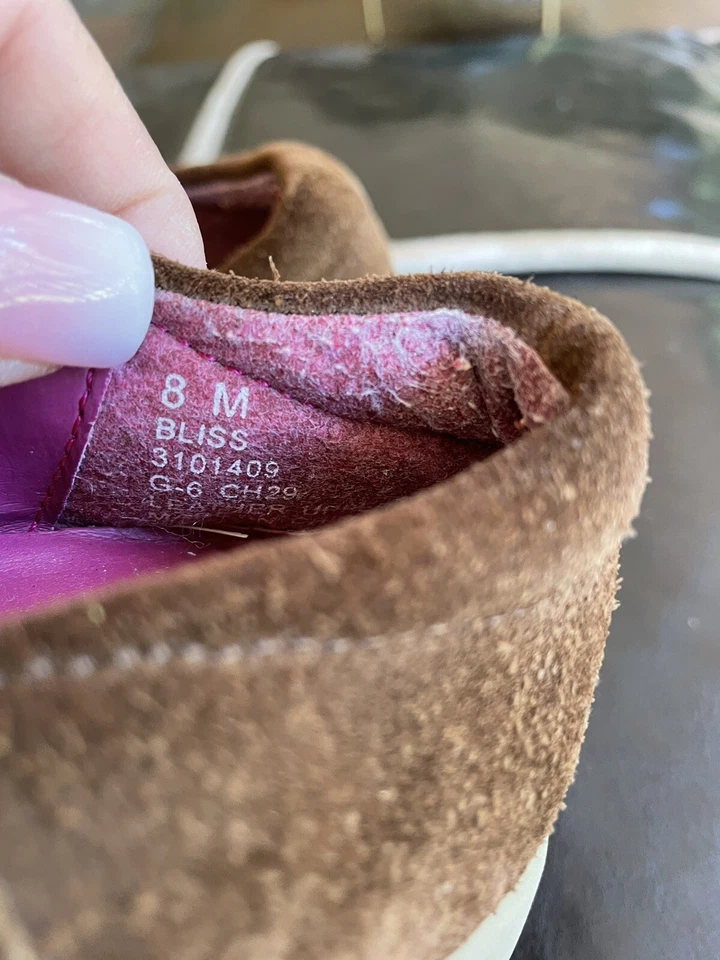 Munchkin Leather Girls MARY JANES Brown Bliss Pink Flower Shoes size 8M - Image 3 of 4