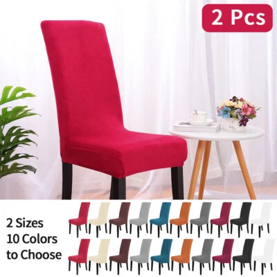Spandex Tissu Chaise Salle a Manger Housses Protecteur Décor Maison 2pcs - Photo 1/4