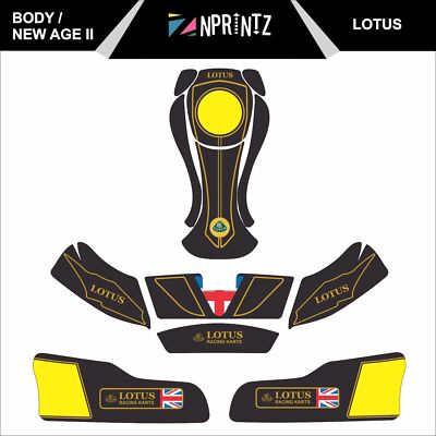 NEW AGE II LOTUS FULL KART STICKER KIT - KARTING - OTK - EVK - CRG
