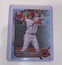 2022 Bowman Draft Paper Base Blue Sky  #BD-61 Austin Hendrick /499  Reds