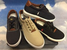 Polo Ralph Lauren Vaugh Canvas Lace Sneaker Kid Size 10.5 to Youth Size 5.5