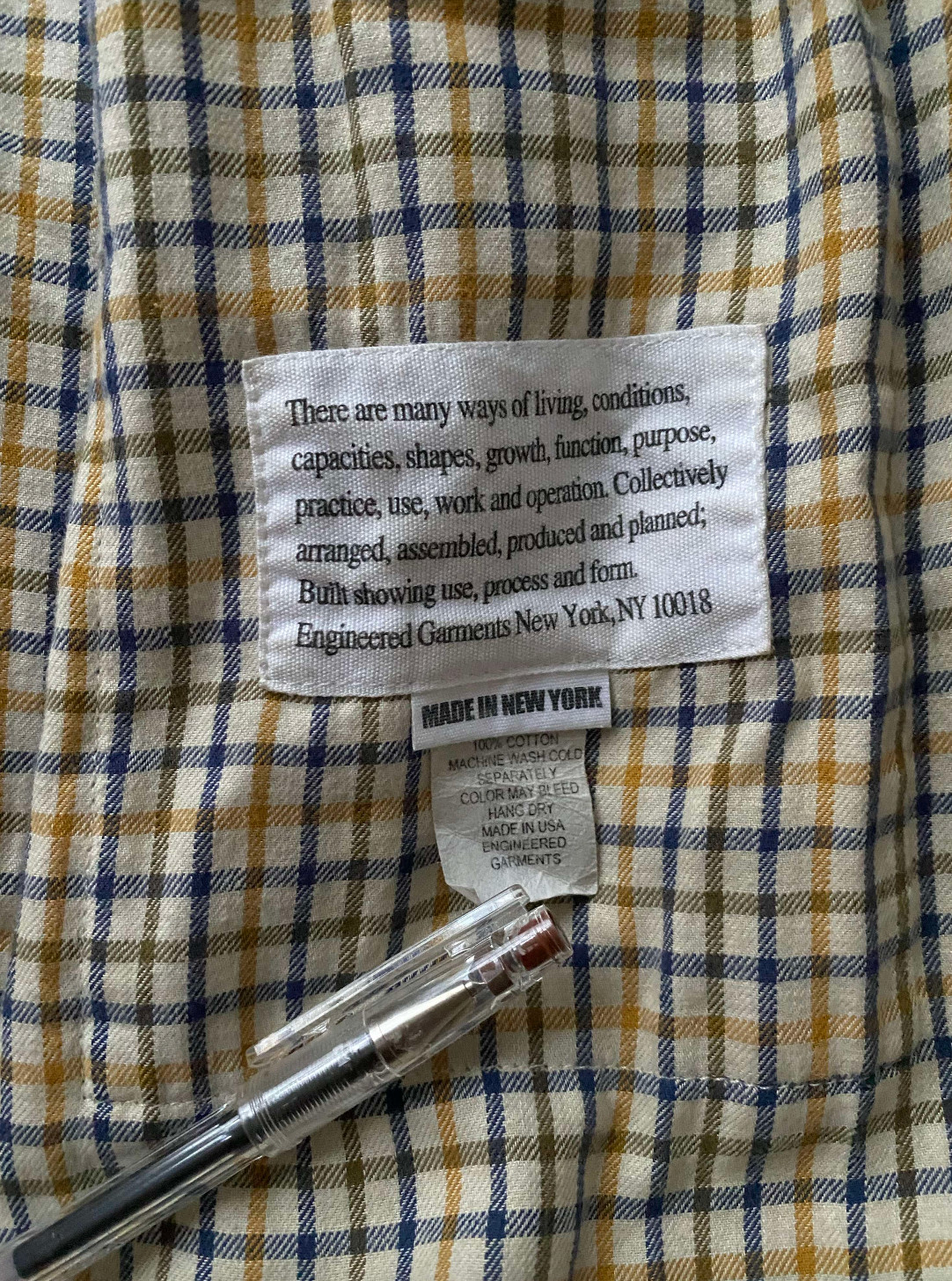 Engineered Garments long micro check flannel shir… - image 7