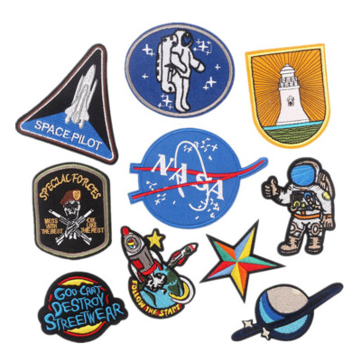 10 PCS NASA Patches Embroidered Iron on/Sew on Patches Space Badge ...