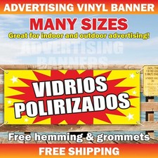 VIDRIOS POLIRIZADOS Advertising Banner Vinyl Mesh Sign POLYRIZED GLASSES