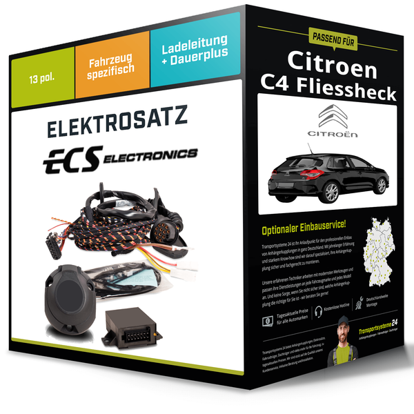 Elektrosatz 13-Pol Spezifisch für Citroen C4 Fliessheck 02.2009-Jetzt NEU-image