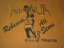 REBECCAS ALL STARS FROM NEW YORK RARE VINTAGE 70S BASKETBALL SHIRT 