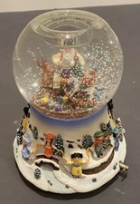 Partylite Santa At His Shop Musical Snow Globe Tealight Holder P8202 Retired IOB
