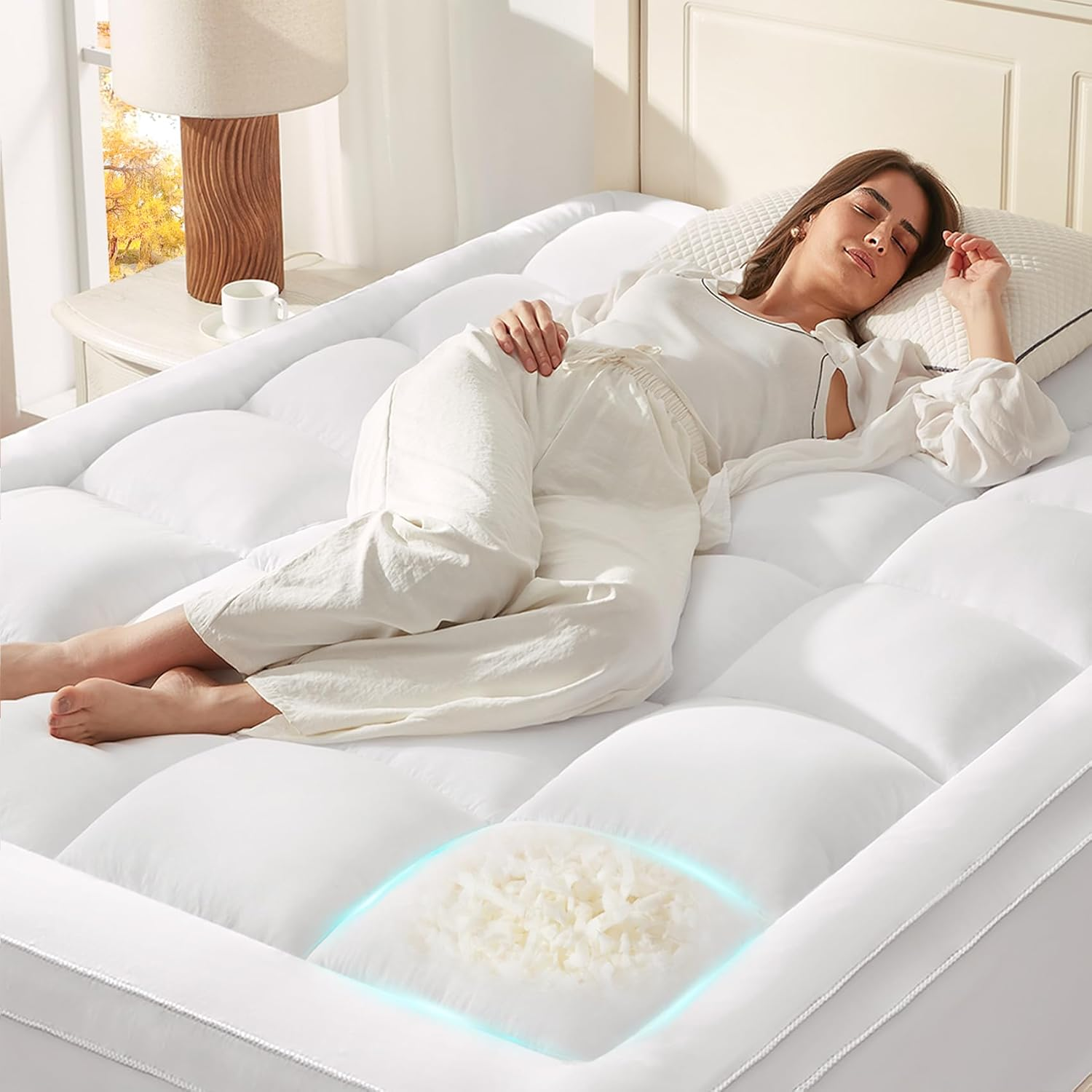 Mattress Topper Queen for Back Pain, Memory Foam Pillow Top Mattress Topper Quee