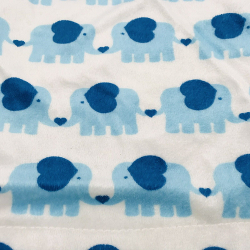 S L Home Fashions Baby Blanket Elephant Blue White Sherpa - Picture 4 of 5