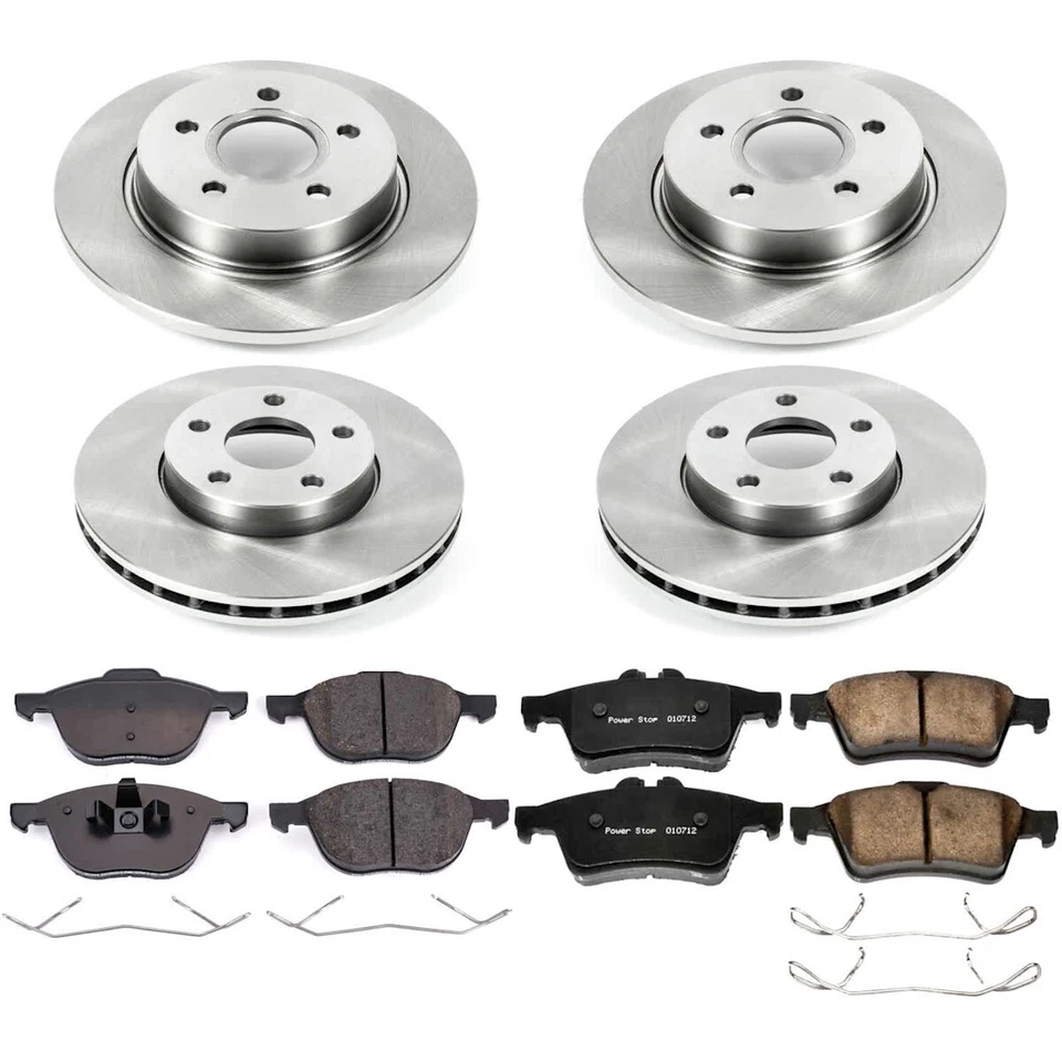 Kits de discos y pastillas de freno Powerstop KOE5977 Juego de 4 ruedas delanteras y traseras para foco Foto 4 de 4