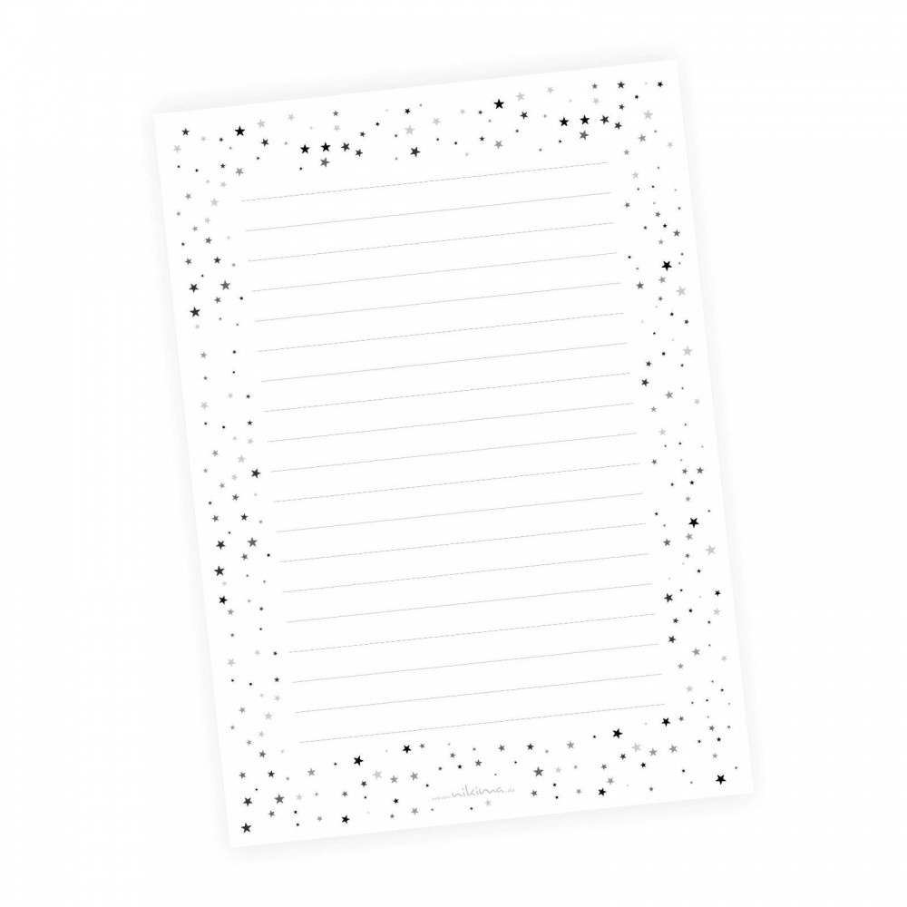 A5 Notizblock Sterne grau schwarz - 50 Blatt to do Liste Einkaufszettel