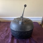ANTIQUE/VERY VINTAGE Black Cast Iron Tea Pot/Kettle w/Handle & Swivel Flower Lid — photo 8