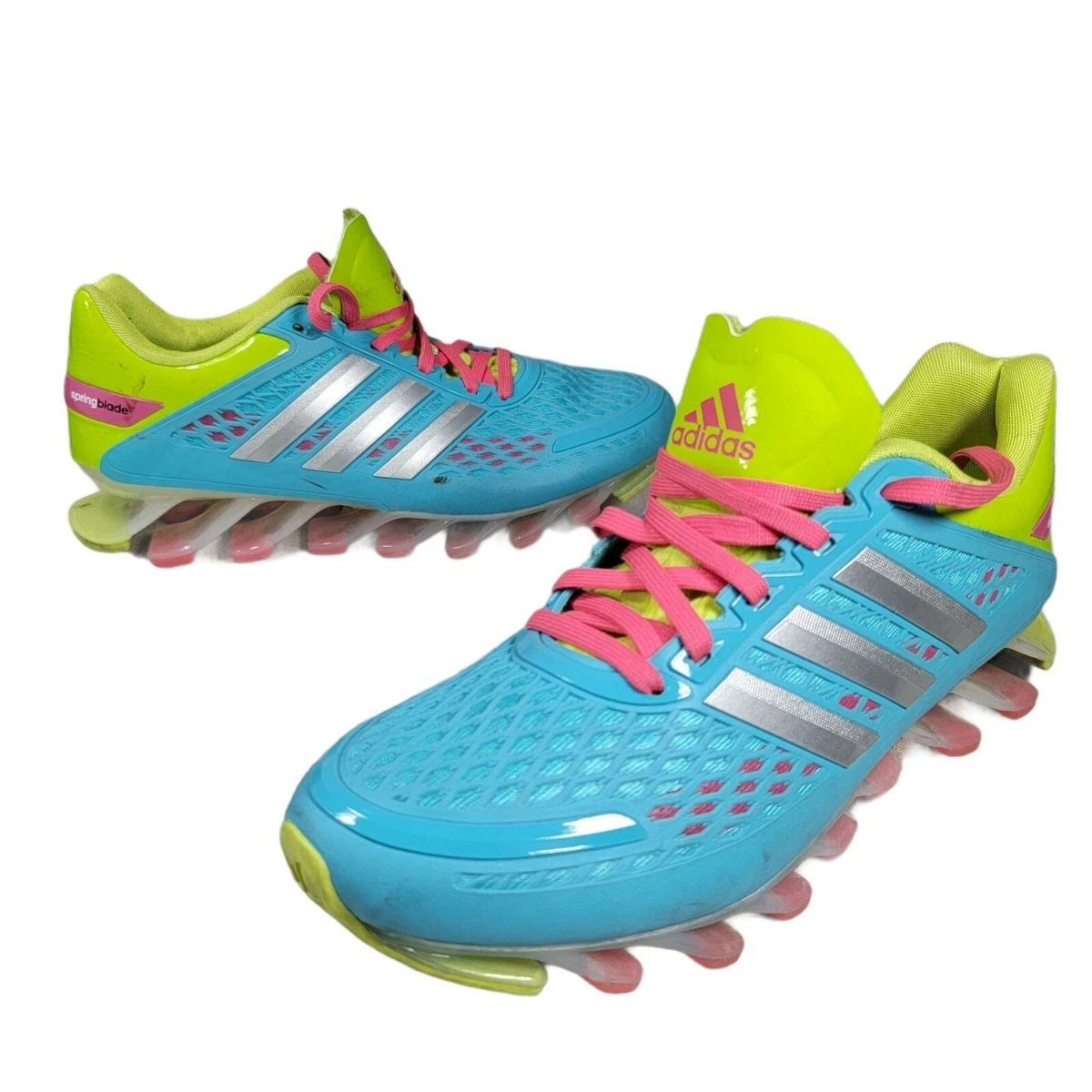 Adidas Springblade Razor Blue Lime Green Pink Running Athletic Shoes Sz | eBay